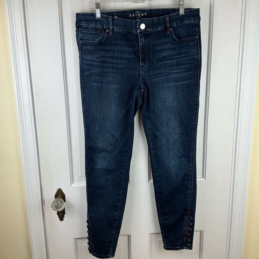 WHBM Skinny Ankle Jeans Button Hem